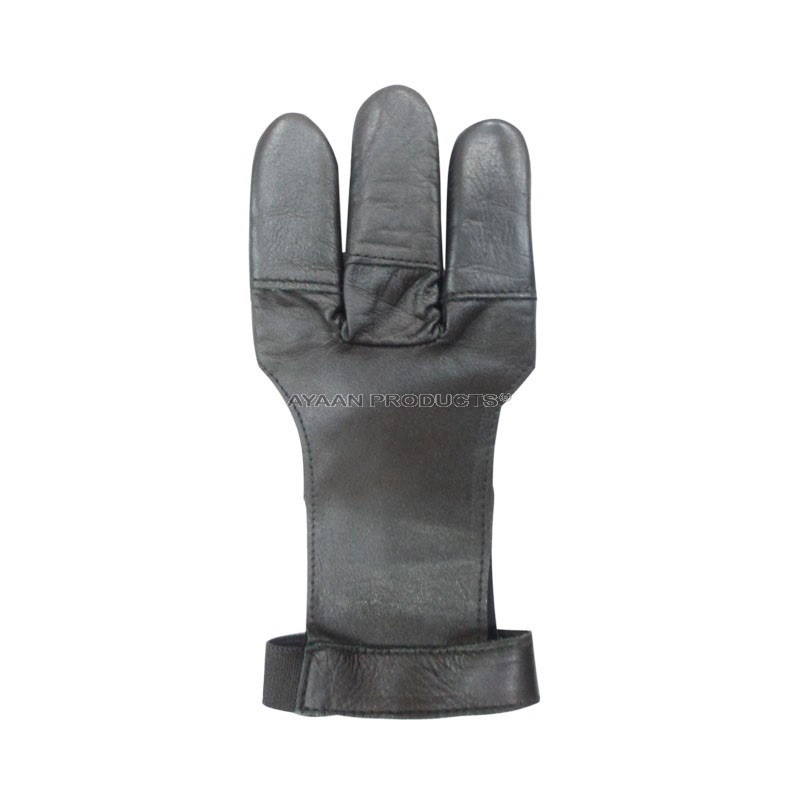 3 Finger Black Archery Gloves